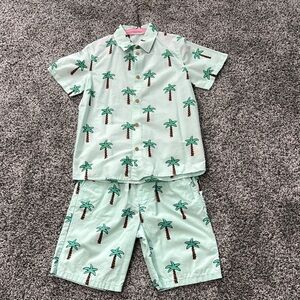 Like New Kids Tropical Palm Tree Shorts Set Size 8